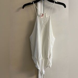 Dina Be White Bodysuit Top Extra Large New